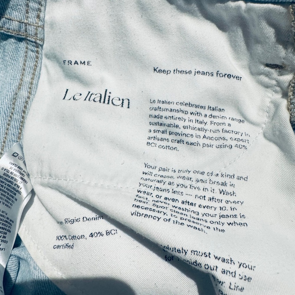FRAME Le Italien Turin Denim Maxi Jean Skirt Light Wash Blue Made in Italy Sz 26 - Picture 6 of 12